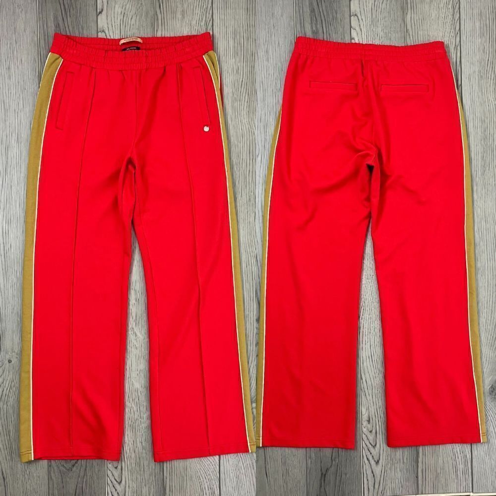 Scotch & Soda Women Size S Red Les Filles Straight Leg Pull On Pintuck Pants